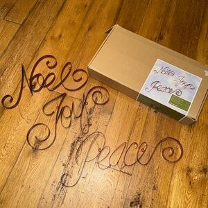 Smith & Hawken Red Metal Wall Decor Set - Noel, Joy, Peace  Christmas signage